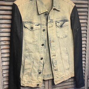 Zara Denim Jacket with Black Sleeves